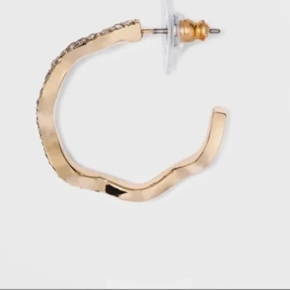 BAUBLEBAR SUGARFIX WAVY CRYSTAL HOOP EARRINGS - Picture 2 of 3